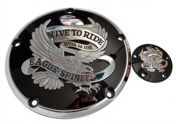 Harley Twin Cam Timing Cover Black Chrome MID TN CYCLES-1