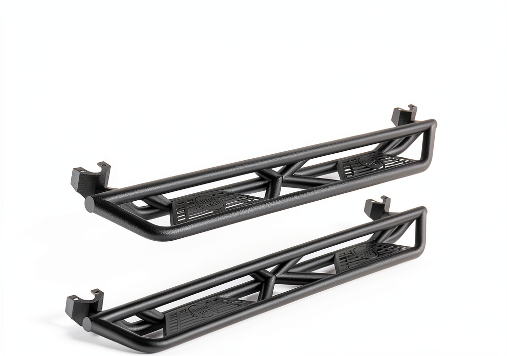 Installing Jeep Wrangler JK Boards Hooke Road Carbon Steel on a wooden workbench
