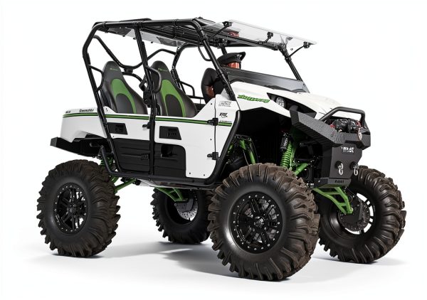 SuperATV Black 1.75" Heavy Duty Rock Slider for Kawasaki Teryx 4 2012+-4