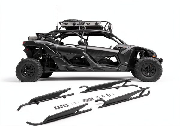 Can Am Maverick X3 MAX Rock Slider NIXFACE Steel Powder‑Coated Bar-2
