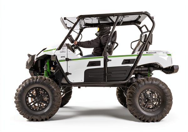 SuperATV Black 1.75" Heavy Duty Rock Slider for Kawasaki Teryx 4 2012+-3