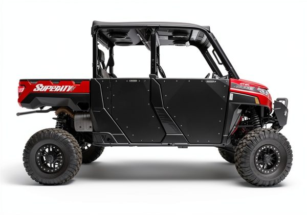 Polaris Ranger Rock Sliders SuperATV Black 1.75in Steel UV Powder Coat-2
