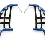 Tusk Racing Nerf Bars Blue with Black Webbing Brushed Metal Tubes-0
