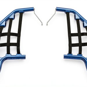 Tusk Racing Nerf Bars Blue with Black Webbing Brushed Metal Tubes-0