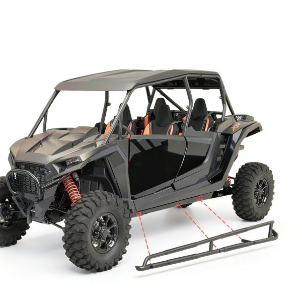 POKIAUTO UTV Nerf Bars for 2024-2025 Polaris RZR XP 4 1000 Black Alloy-6