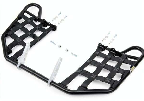 MotoSport ATV Nerf Bars Black with 1-1/2" Netting for Yamaha Raptor-0