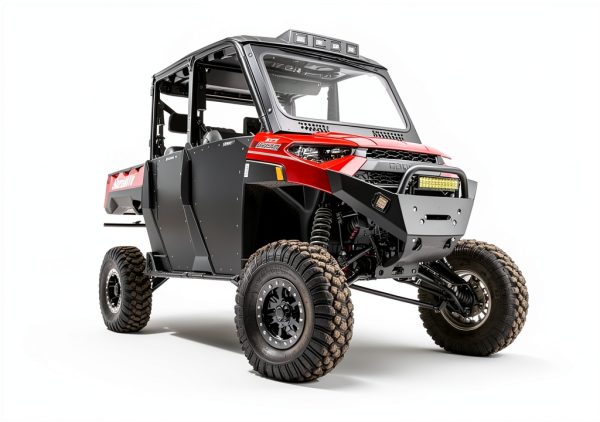 Polaris Ranger Rock Sliders SuperATV Black 1.75in Steel UV Powder Coat-1
