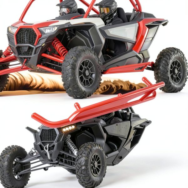 Nerf Bars Kojem Red Steel for Can‑Am Maverick X3 R LYMM‑213‑RD‑Z1-2