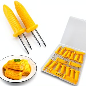 Corn on The Cob Holders Kadden Stainless Steel Skewers 20 Pack Yellow-0
