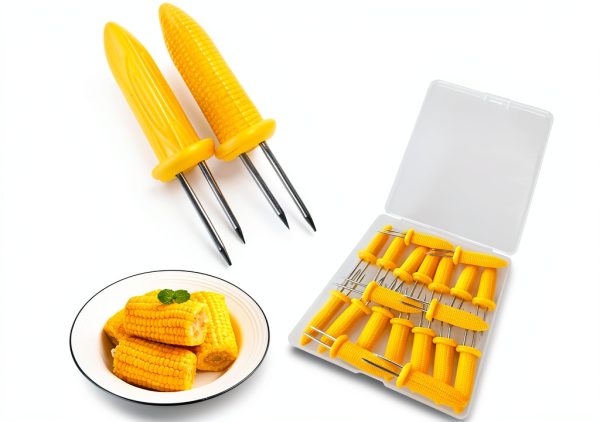 Corn on The Cob Holders Kadden Stainless Steel Skewers 20 Pack Yellow-0