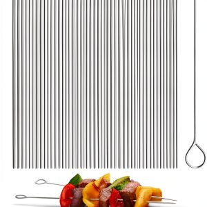5.9 Inch Stainless Steel Skewer Polly Online Skewers 50pcs-0