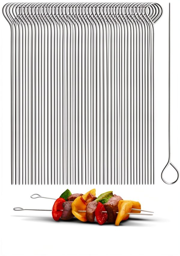 5.9 Inch Stainless Steel Skewer Polly Online Skewers 50pcs-0