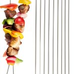 Stainless Steel Skewers ADULLPONY 12pcs Reusable BBQ Kabob Sticks-0
