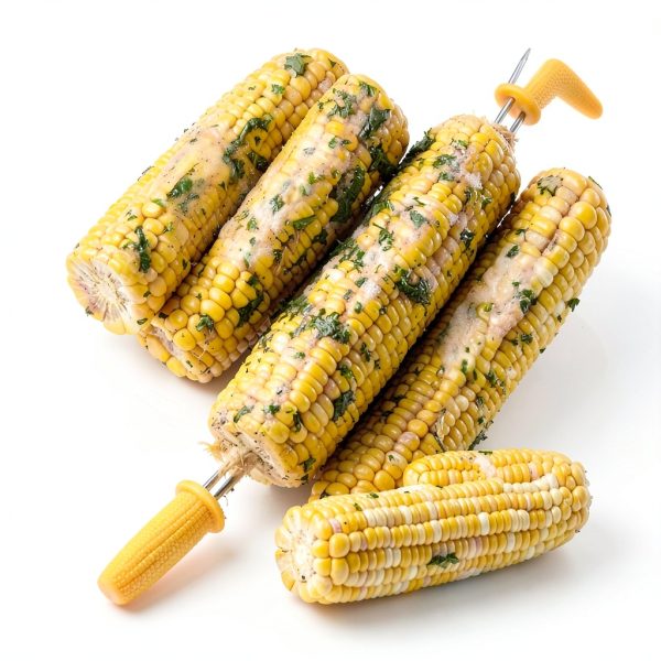 Corn Holders 10PCS Stainless Steel Skewers by GIRCSS Yellow BBQ Forks-1
