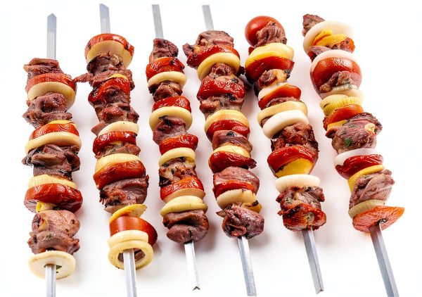 Metal Skewer for Grilling,Kabob Skewer,Flat BBQ Barbecue Skewer,Grilling Skewers Set,Reusable BBQ (14" skewer(16 pack))-2