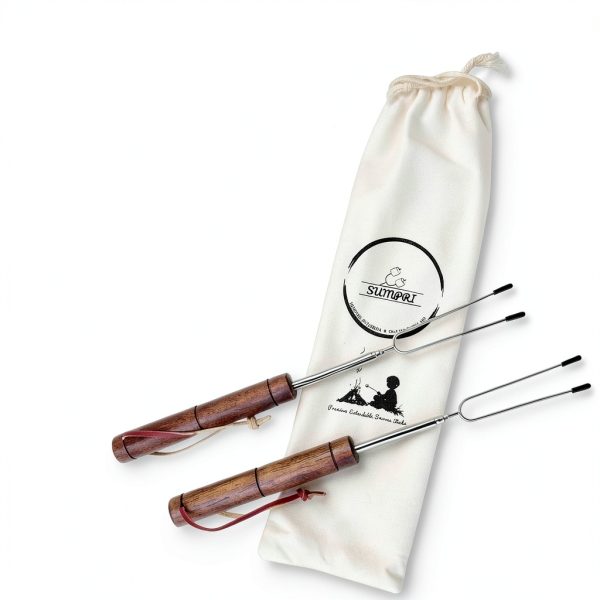 Smores Sticks For Fire Pit [Set Of 7] - Marshmallow Roasting Sticks For Campfire, Classic Smore Sticks - Hot Dog Sticks For Campfire - SUMPRI Campfire Sticks-1