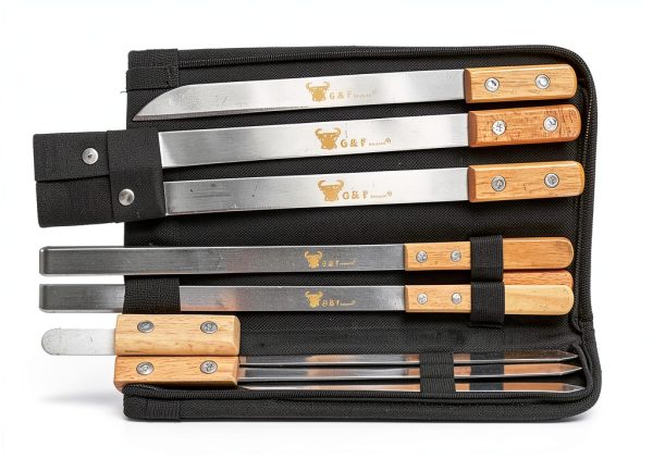 BBQ Skewers G F Products 23" x5/8" Stainless Skewers with Wood Handles-1