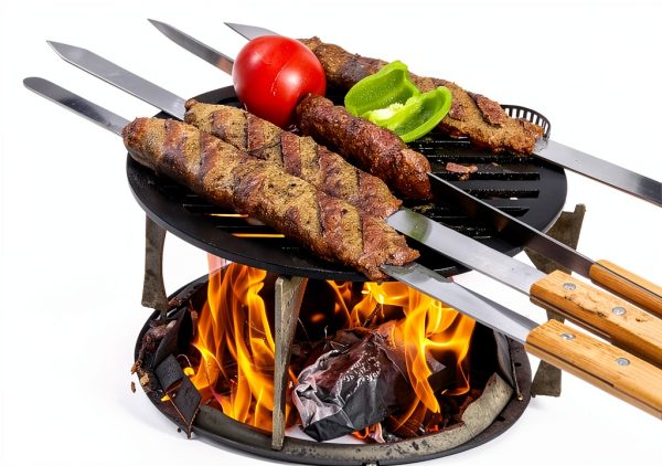 BBQ Skewers G F Products 23" x5/8" Stainless Skewers with Wood Handles-4