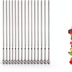 Metal Skewer for Grilling,Kabob Skewer,Flat BBQ Barbecue Skewer,Grilling Skewers Set,Reusable BBQ (14" skewer(16 pack))-0
