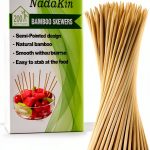 200 PCS Bamboo Skewers, 6 Inch Food Sticks for Appetizers, Fruit, Grilling Kebabs, Cocktail Picks for Drinks, Toothpicks Natural, Kitchen Gadget-0