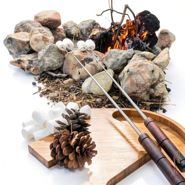Smores Sticks For Fire Pit [Set Of 7] - Marshmallow Roasting Sticks For Campfire, Classic Smore Sticks - Hot Dog Sticks For Campfire - SUMPRI Campfire Sticks-3