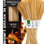 Bamboo Skewers Zulay Kitchen 100-Pack 6" 4mm Roasting Sticks for BBQ-0