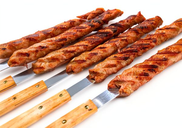 BBQ Skewers G F Products 23" x5/8" Stainless Skewers with Wood Handles-9