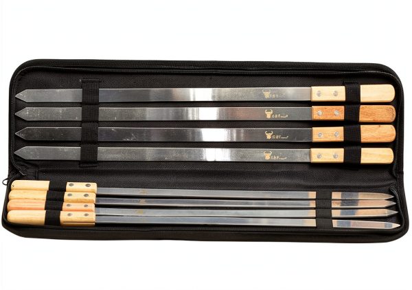 BBQ Skewers G F Products 23" x5/8" Stainless Skewers with Wood Handles-6