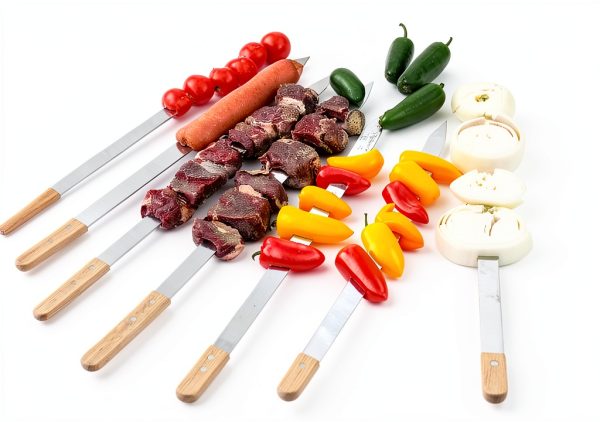 BBQ Skewers G F Products 23" x5/8" Stainless Skewers with Wood Handles-7