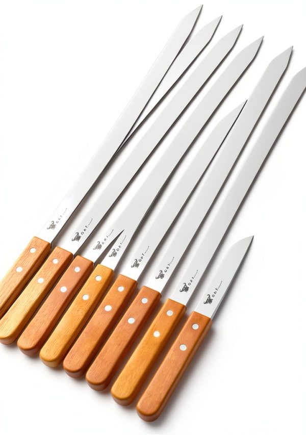 BBQ Skewers G F Products 23" x5/8" Stainless Skewers with Wood Handles-0