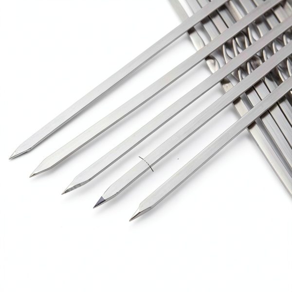 Metal Skewer for Grilling,Kabob Skewer,Flat BBQ Barbecue Skewer,Grilling Skewers Set,Reusable BBQ (14" skewer(16 pack))-3